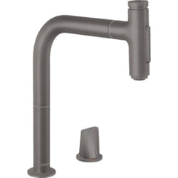 Robinet de cuisine encastré avec douchette Metris Select M71 200 sBox 2 jets noir chromé brossé