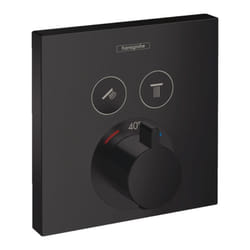 Façade pour mitigeur thermostatique encastré Hansgrohe ShowerSelect avec 2 fonctions noir mat