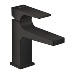 Metropol Mitigeur de lavabo 100 poignée manette bec court, bonde Push-Open, Noir mat (32500670) - Hansgrohe