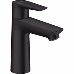 Économiser l'eau et l'énergie : Robinet avec CoolStart en finition noir mat marquant Le mitigeur de lavabo Talis E 110 CoolSt ...