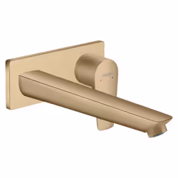 Caractéristiques du mitigeur de lavabo encastré mural bec 225mm avec bonde à écoulement libre, Bronze brossé Hansgrohe Talis  ...