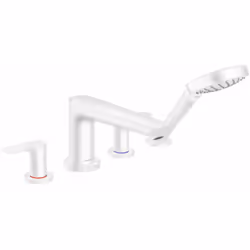 Robinet mélangeur bain douche 4 trous Talis E blanc mat