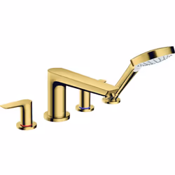 - comprenant : mélangeur bain/douche 4 trous pour montage sur bord de baignoire, douchette - Longueur 196 mm - 2 sorties = 2  ...