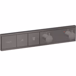 Caractéristiques du module thermostatique Hansgrohe RainSelect noir chromé brossé (15380340) : 2 sorties = 2 fonctions Utilis ...