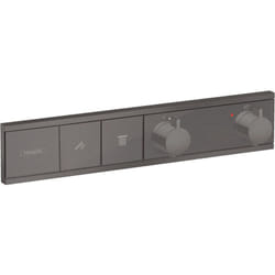 Hansgrohe - RainSelect Module thermostatique encastré noir chromé brossé avec 2 fonctions (15380340)