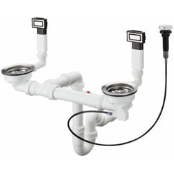 Vidage automatique pour évier 2 bacs Hansgrohe D15-11 inox