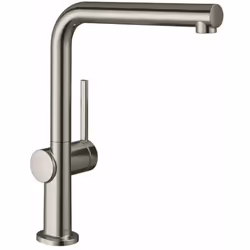 Description générale Élégant mitigeur de cuisine Hansgrohe Talis M54 270, avec un bec orientable en L, conçu en acier inoxyda ...