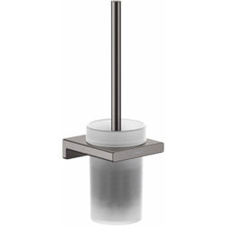 AddStoris - Brosse wc murale, verre mat / chrome noir brossé 41752340 - Hansgrohe