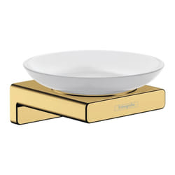 AddStoris - Porte-savon avec support, verre mat / aspect d'or poli 41746990 - Hansgrohe