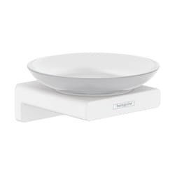 AddStoris - Porte-savon avec support, verre mat / blanc mat 41746700 - Hansgrohe