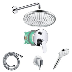 Colonne de douche encastrée Hansgrohe Crometta s avec mitigeur mécanique Logis chromé