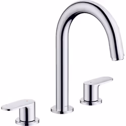 hansgrohe Vernis Blend 1x Mélangeur lavabo 3 trous avec vidage à tirette Mitigeur avec deux poignées séparées, bec haut et no ...