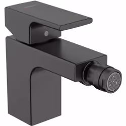 Mitigeur de bidet finition : noir mat montage monotrou levier métallique bec : 124 mm mousseur à rotule cartouche en céramiqu ...