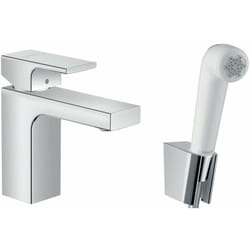 Vernis Shape - Mitigeur de lavabo avec douchette à main Bidette, chrome 71216000 - Hansgrohe