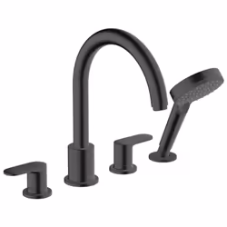 Description générale Ce mitigeur quatre trous pour baignoire avec douche à main combine élégance et fonctionnalité. Avec sa f ...