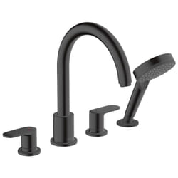 Robinet mélangeur bain douche 4 trous Hansgrohe Vernis Blend noir mat