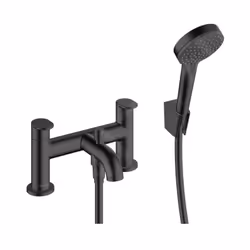 L’ensemble de douche pour baignoire comprend robinet Vario pour bord de baignoire finition : noir mat installation deux trous ...