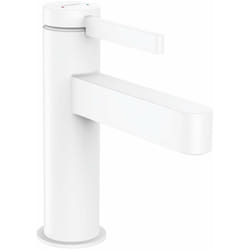 Finoris - Mitigeur de lavabo 100, Push-Open, EcoSmart, blanc mat 76010700 - Hansgrohe