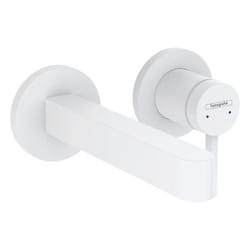 Mitigeur lavabo mural Finoris 165 mm + bonde à écoulement libre Blanc mat