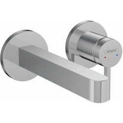 Mitigeur lavabo mural Finoris 165 mm + bonde à écoulement libre Chromé