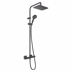 Colonne de douche thermostatique Vernis Shape 230 EcoSmart noir mat