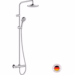 Les avantages de votre colonne de douche Vernis Blend Hansgrohe Design : chrome très tendance et moderne. QuickClean : nettoy ...