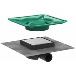 Hansgrohe RainDrain Spot - Siphon de douche avec grille de 15x15 cm, pour carrelage, inox brossé 56112800