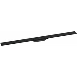 Hansgrohe RainDrain Flex - Caniveau de douche linéaire avec grille en inox 1200, installation contre le mur, découpable, noir mat 56054670