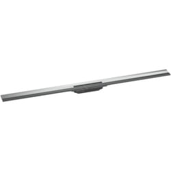 RainDrain Flex - Caniveau de douche linéaire avec grille en inox 1200, installation contre le mur, découpable, chrome noir brossé 56054340 - Hansgrohe