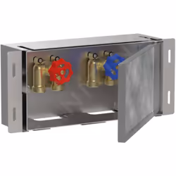 Niche murale avec porte à carreler et robinets d’arrêt intégrés solution encastrée pour la salle de bains matériau : acier in ...