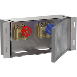 Hansgrohe - XtraStoris Safe - Niche murale avec vanne d'arrêt intégrée, 150x300x100 mm, inox 56100800