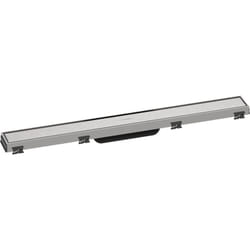 RainDrain Match - Caniveau de douche linéaire avec grille en inox 700, avec cadre réglable en hauteur, inox brossé 56037800 - Hansgrohe