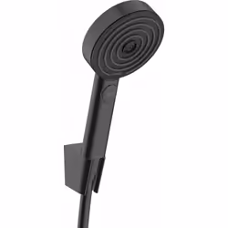 Description générale Votre kit bien-être : Ensemble support mural et douchette Pulsify Select noir mat avec trois types de je ...