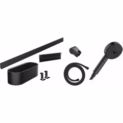 Le kit de douche comprend douche à main Activation matériau : plastique / métal, noir mat disque de pulvérisation : noir grap ...