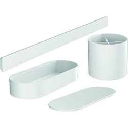 Lot de 4 accessoires pour la salle de bains Blanc mat WallStoris