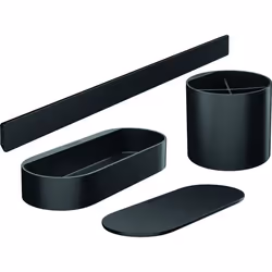Lot de 4 accessoires pour la salle de bains Noir mat WallStoris