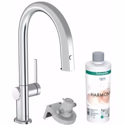 Le kit d’installation comprend: Mitigeur de cuisine à bec extractible couleur : chrome ComfortZone 210 angle de rotation de 6 ...