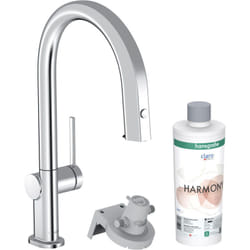 Aqittura M91 mitigeur de cuisine 210 FilterSystem, avec douchette extractible 1 jet et kit de démarrage, Chrome (76801000) - Hansgrohe