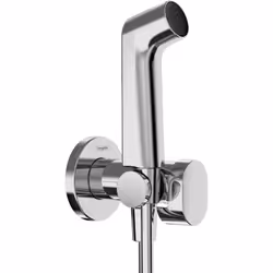 hansgrohe 1 x Bidette Douchette à main 1jet S EcoSmart pour eau chaude avec support de douche et flexibles de douche se compo ...