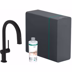 Le kit d’installation comprend: Mitigeur de cuisine à bec extractible couleur : noir mat ComfortZone 210 angle de rotation de ...