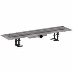 Kit complet de caniveau de douche pour installation à plat pour l'insertion de carreaux la profondeur du carrelage : 12 mm ma ...