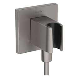 Support pommeau de douche Hansgrohe FixFit e noir chromé brossé