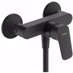 Mitigeur de douche à levier sans accessoire de douche couleur : noir mat installation murale commande à levier entraxe : 150  ...
