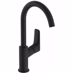 Mitigeur de lavabo à levier avec vidage couleur : noir mat hauteur du robinet : 300 mm longueur du bec : 154 mm zone de confo ...