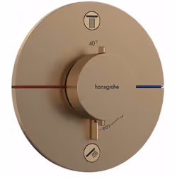 Module thermostatique de douche encastré ShowerSelect Comfort S couleur : bronze brossé diamètre : 155 mm pour 2 sorties util ...