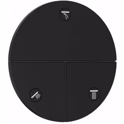 Vanne encastrée ShowerSelect Comfort S couleur : noir mat diamètre : 155 mm 3 sorties utilisation simultanée de plusieurs sor ...