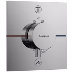 Module thermostatique de douche encastré ShowerSelect Comfort E couleur : chrome dimensions : 155 × 155 mm pour 2 sorties uti ...