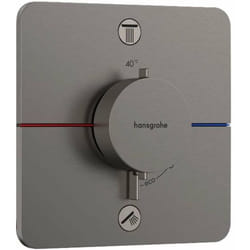 Hansgrohe - ShowerSelect Comfort - Mitigeur thermostatique encastré, 2 sorties, chrome noir brossé 15583340