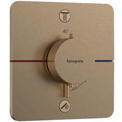 Hansgrohe - ShowerSelect Comfort - Mitigeur thermostatique encastré, 2 sorties, bronze brossé 15583140