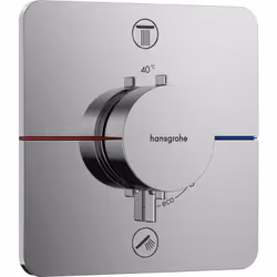 hansgrohe ShowerSelect Comfort E 1 x thermostat encastré Détails du produit : pour deux consommateurs utilisation simultanée  ...
